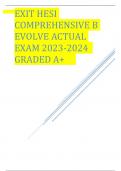 EXIT HESI COMPREHENSIVE B EVOLVE ACTUAL EXAM 2023-2024  GRADED A+     