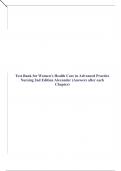 Test Bank for Women’s Health Care in Advanced Practice Nursing 2nd Edition Alexander (Answers after each Chapter)