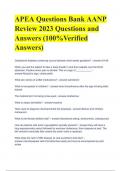 APEA Questions Bank AANP Review 2023 Questions and Answers (100%Verified Answers)