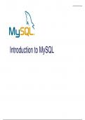 Introduction to MySQL