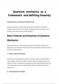 Quantum Mechanics as a framework and defining linearity