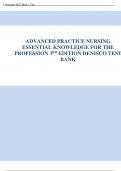 Advanced Practice Nursing Essential Knowledge for the Profession 3rd Edition Denisco- Test Bank