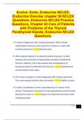 Evolve: Endo, Endocrine NCLEX, Endocrine Disorder chapter 50 NCLEX Questions, Endocrine NCLEX Practice Questions, Chapter 63 Care of Patients with Problems of the Thyroid Parathyroid Glands, Endocrine NCLEX Questions.