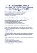 NCLEX Saunders Chapter 48  Infectious and Communicable Diseases Questions And Answers 2023  A+