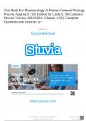 Test Bank For Pharmacology A Patient-Centered Nursing Process Approach 11th Edition by Linda E. McCuistion | Newest Version 2023/2024 | Chapter 1-58 | Complete Questions and Answers A+.