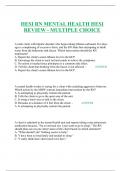 HESI RN MENTAL HEALTH HESI REVIEW - MULTIPLE CHOICE 2024/25