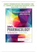 LEHNE’S PHARMACOLOGY FOR NURSING CARE 11TH ED TEST BANK 2023