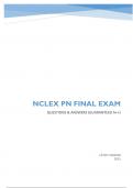 NCLEX PN FINAL EXAM LATEST 2023