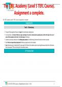 The TEFL Academy (Level 5 TEFL Course). Assignment a complete. The TEFL Academy (Level 5 TEFL Course). Assignment a complete Assignment A