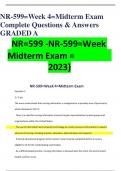 NR-599=Week 4=Midterm Exam  Complete Questions & Answers GRADED A  NR=599 -NR-599=Week   	Midterm Exam = 	 