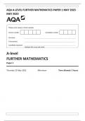 AQA A-LEVEL FURTHER MATHEMATICS PAPER 1 MAY 2023  MAY 2023 