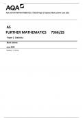 AQA AS FURTHER MATHEMATICS  7366/2S Paper 2 Statistics Mark scheme June 2023 