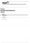 AQA  A-level FURTHER MATHEMATICS 7367/2 Paper 2 Mark scheme June 2023