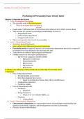 Psychology of Personality Exam 1 Study Guide