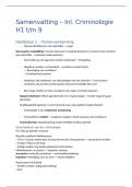 Literatuur Samenvatting Actuele Criminologie H1 tm H9