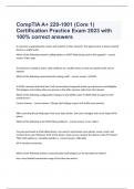 CompTIA A+ 220-1001 (Core 1) Certification Practice Exam 2023 with 100% correct answers