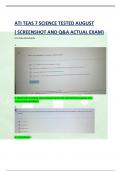 ATITEAS7SCIENCETESTEDAUGUST (SCREENSHOTANDQ&AACTUAL EXAM) Formoredocuments 1. d.Movementofsodiumandpotassiumacrossthecellmembraneagainsttheir concentrationgradients. 2. B.Ahypothesis3.