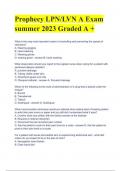 Prophecy LPN/LVN A Exam summer 2023 Graded A +