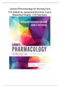 Lehne's Pharmacology for Nursing Care, 11th Ed by Jacqueline Burchum, Laura Rosenthal Chapter 1-112 Test Bank | QUESTIONS & EXPLAINED ANSWERS (RATED A+) | LATEST UPDATE 2023