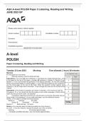 AQA A-level POLISH Paper 3 Listening, Reading and Writing  JUNE 2023 QP