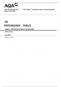 AQA AS PSYCHOLOGY Paper 1 Introductory topics in psychology MAY 2023 |QP and MS