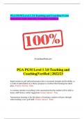 PGA PGM Level 1 3.0 Teaching and Coaching Exam  Questions And Answers, Complete Solution