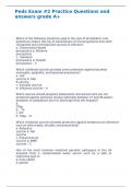 Peds Exam #2 Practice Questions and answers grade A+