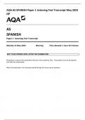 AQA AS SPANISH Paper 1 Listening Test Transcript May 2023  QP 