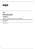 Aqa AS Psychology (7181/1) Question Paper and Mark Scheme June2023.