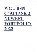 WGU BSN C493 TASK 2 NEWEST PORTFOLIO 2022