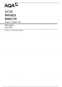 GCSE PHYSICS 8463/1H Paper 1 Higher Tier