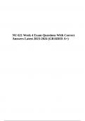 NU 621 Week 4 Exam Questions With Correct Answers Latest 2023-2024 GRADED