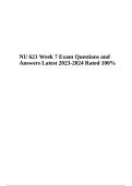 NU 621 Week 4 Exam Questions With Correct Answers Latest 2023-2024 GRADED and NU 621 Week 7 Exam Questions and Answers Updated 2023-2024 (GRADED)