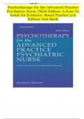 Test Bank For Psychotherapy for the Advanced Practice Psychiatric Nurse A How-To Guide for Evidence-Based Practice 3rd Edition by Kathleen Wheeler 9780826193797 Chapter 1-24 Complete Guide.