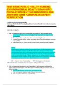 TEST BANK PUBLIC HEALTH NURSING  /ENVIRONMENTAL HEALTH STANHOPE/ POPULATION CENTRED QUESTIONS AND  ANSWERS WITH RATIONALES EXPERT  VERIFICATION