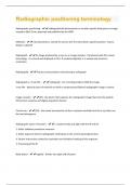 Radiographic positioning terminology | 95  Questions And Answers Already Graded A+ 