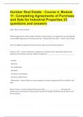 Humber Real Estate - Course 4, Module 11: Completing Agreements of Purchase and Sale for Industrial Properties|23 questions and answers