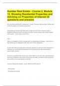 Humber Real Estate - Course 2, Module 13, Showing Residential Properties and Advising on Properties of Interest|22 questions and answers(verified for accuracy)