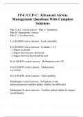 FP-C/CCP-C: Advanced Airway Management Questions With Complete Solutions