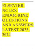 ELSEVIER NCLEX ENDOCRINE QUESTIONS AND ANSWERS LATEST 2023-2024