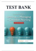 Test Bank - Yoder-Wise's Leading and Managing in Canadian Nursing, 2nd Edition (Waddell, 2020), Chapter 1-32 | All Chapters A+ WORK. LATEST