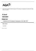 AQA A-LEVEL HISTORY 7042/1K Component 1K The making of a Superpower: USA, 1865–1975  Mark  scheme  June 2023