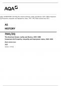 AQA AS HISTORY 7041/2Q The American Dream: reality and illusion, 1945–1980 Component  2Q Prosperity, inequality and Superpower status, 1945–1963 Mark scheme June 2023