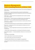 Business Management - Understanding Business WHOLE UNIT ) (Solved Questions 100% VERIFIED QUESTIONS AND ANSWERS) 