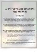 AHIP STUDY GUIDE QUESTIONS AND ANSWERS Module 1