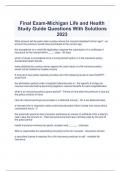   Final Exam-Michigan Life and Health Study Guide Questions With Solutions 2023