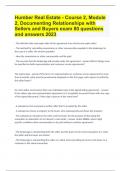 Humber Real Estate - Course 2, Module 2, Documenting Relationships with Sellers and Buyers exam questions and answers 2023 already graded A+(verified for accuracy)