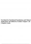 Test Bank for Nutritional Foundations and Clinical  Applications 7th Edition by Grodner Chapter 1-20  Complete Guide. Chapter 01: Wellness Nutrition  Grodner et al.: Nutritional Foundations and Clinical Applications: A NursingApproach, 7th Edition 