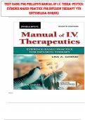 TEST BANK FOR PHILLIPS’S MANUAL OF I.V. THERA- PEUTICS: EVIDENCE-BASED PRACTICE FOR INFUSION THERAPY 7TH EDITION LISA GORSKI ISBN-13: 9780803667044