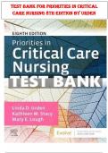 Test Bank For Priorities in Critical Care Nursing 8th Edition by Urden